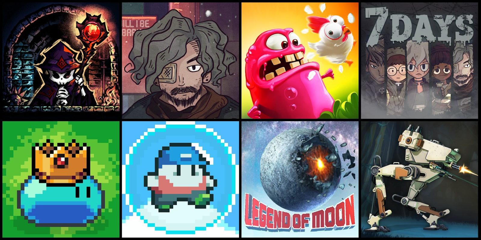 A collage of images of characters