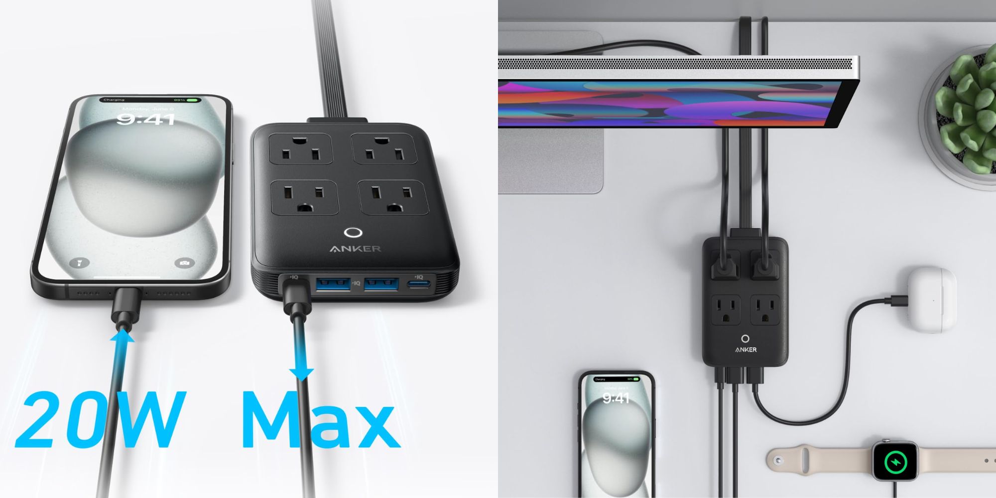 A close up of a power strip