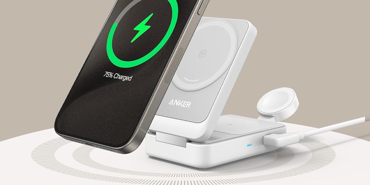 A phone charging on a wireless charger