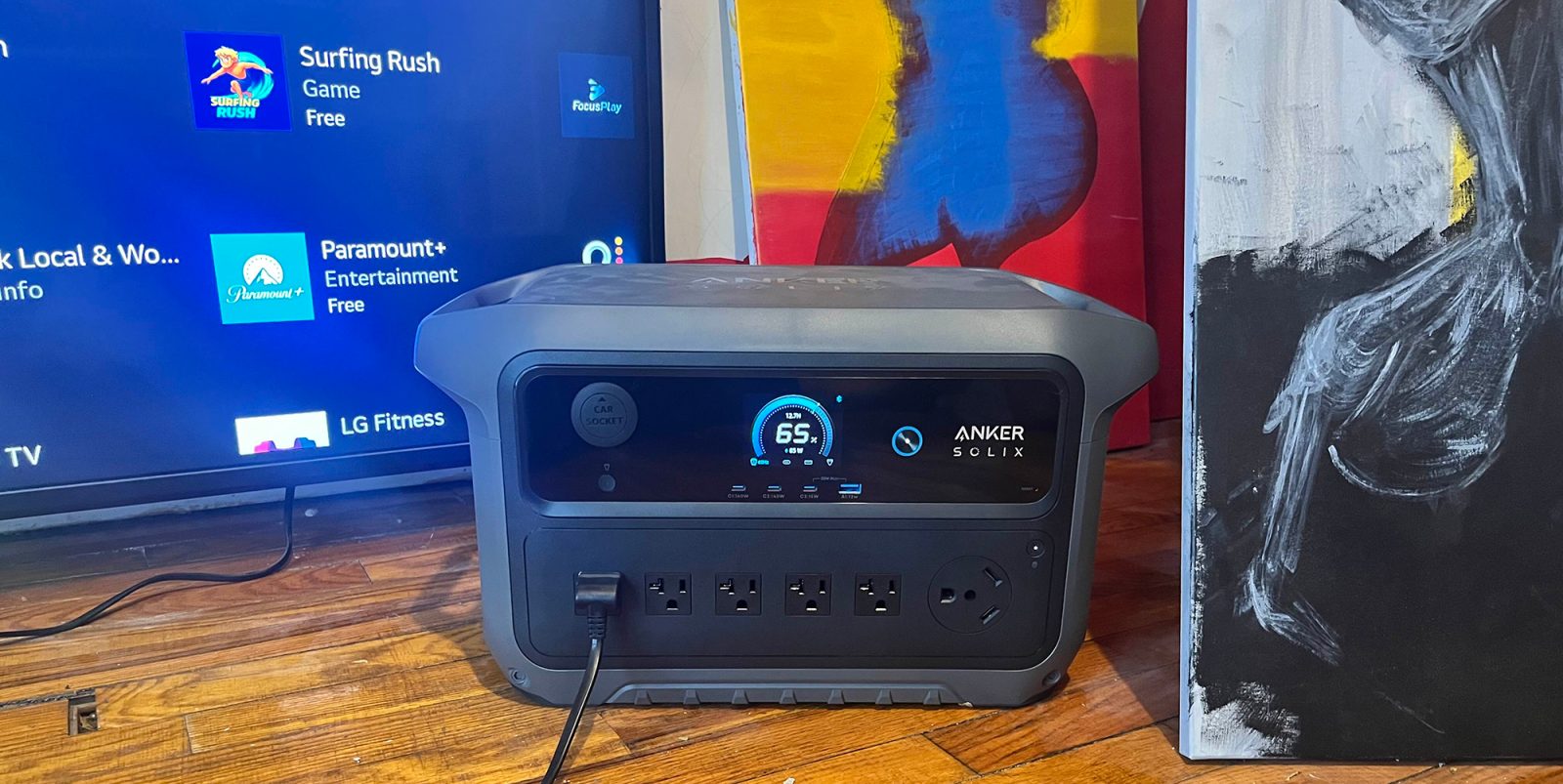 A black electronic device with a display