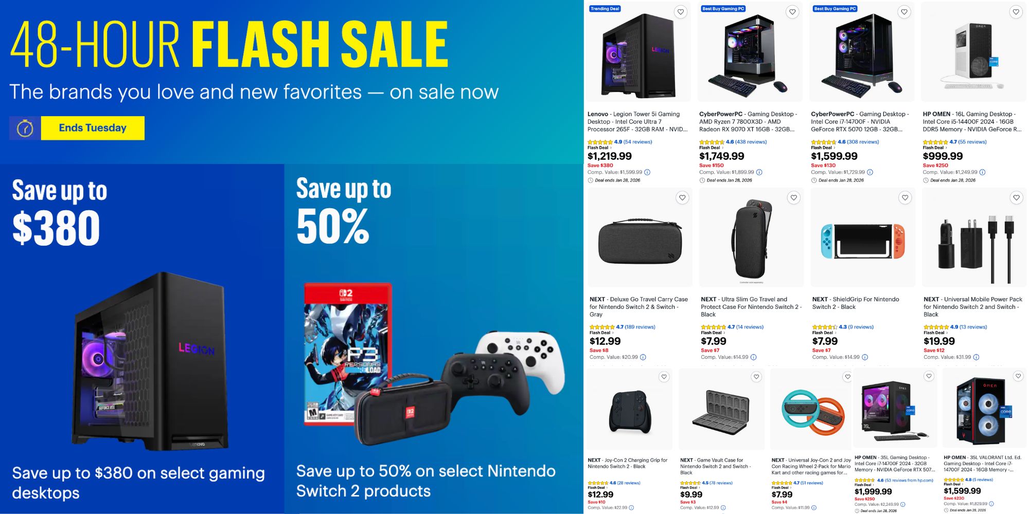 Image showing listings from BB flash sale.