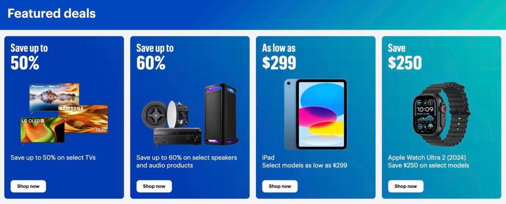 A screenshot of a blue advertisement