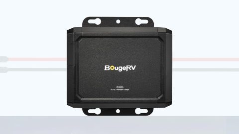 A black electronic device with white text