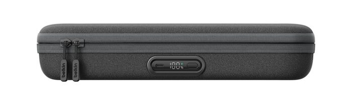 A rectangular black box with a button