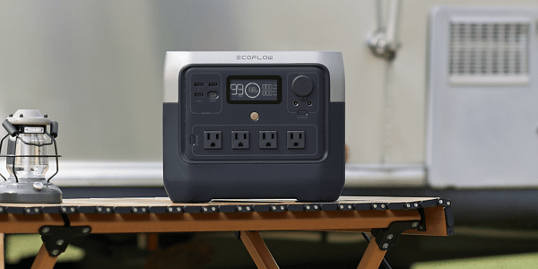 A power outlet on a table