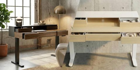 A room with a desk and a chair