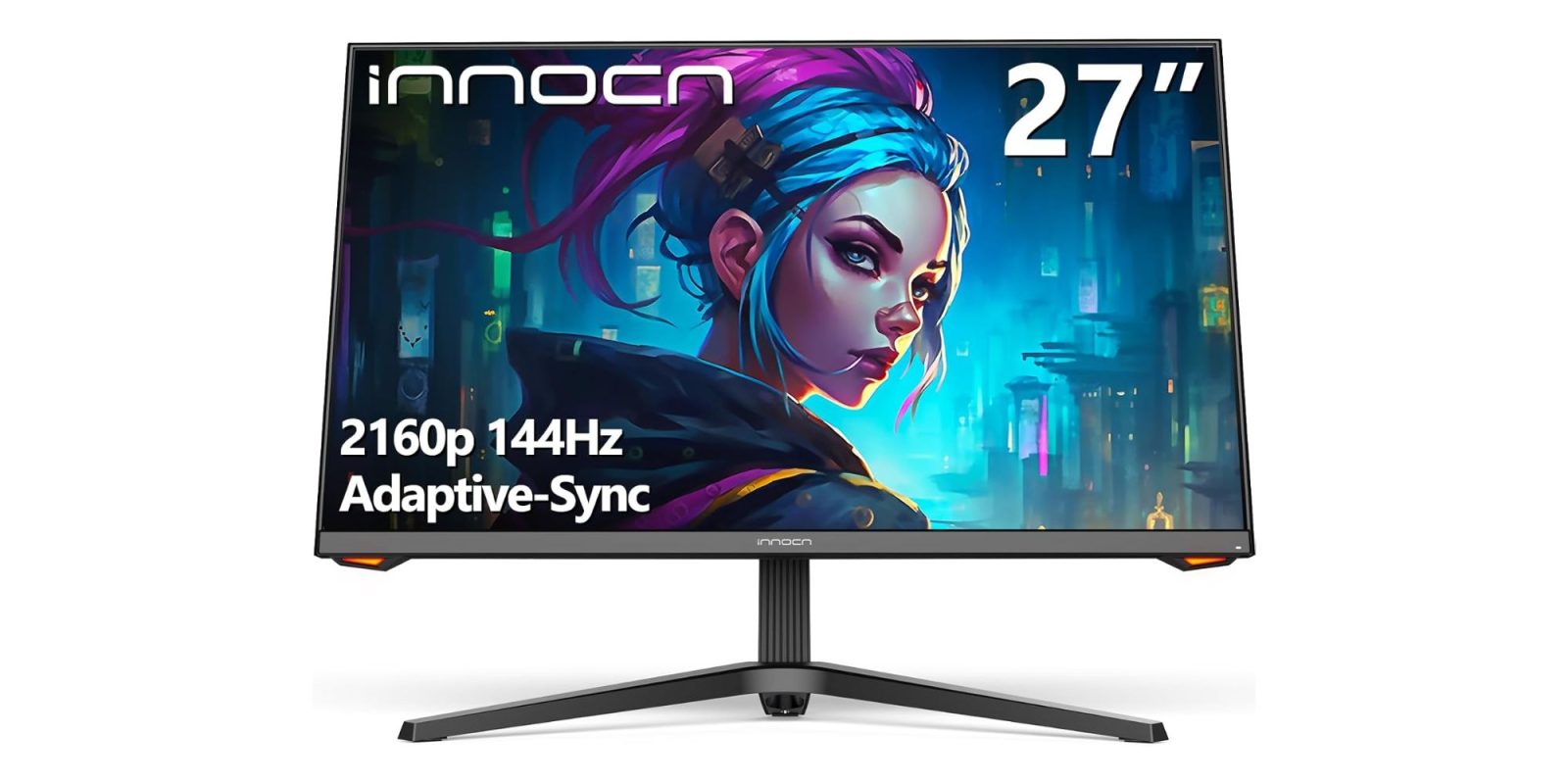 A computer monitor with a cartoon character on it