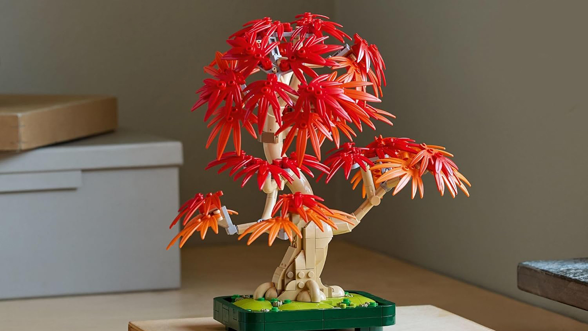A toy tree on a table