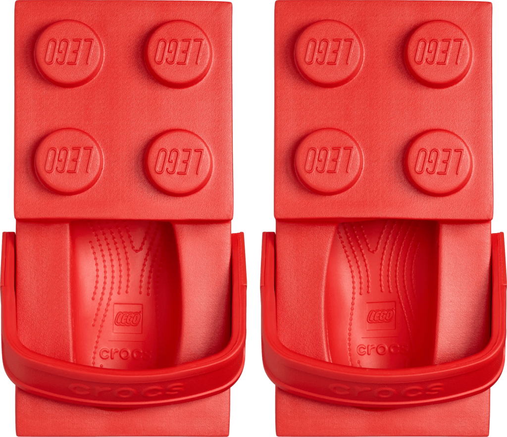 A pair of red sandals