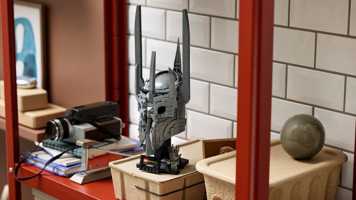 A toy head on a table