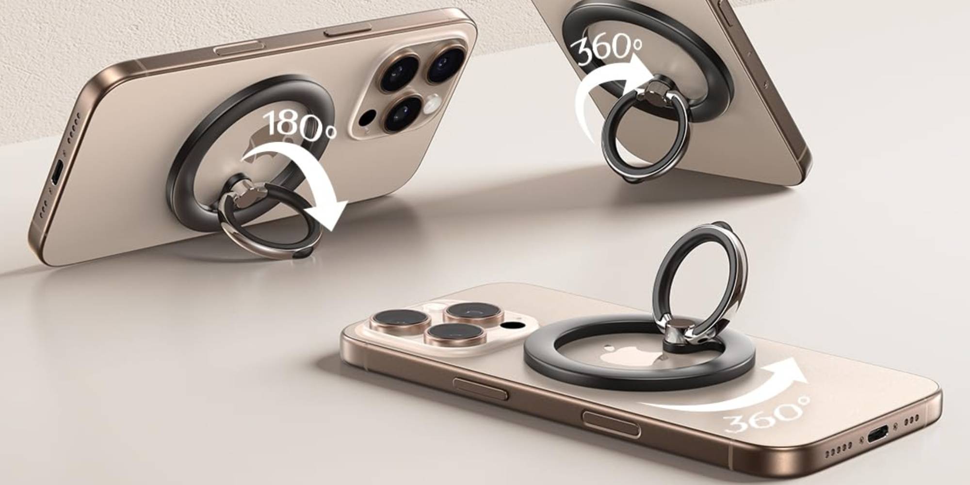 A phone with a ring holder