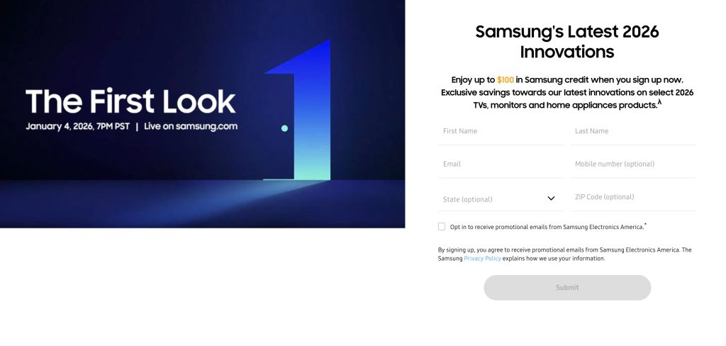Samsung CES-FREE credit offer