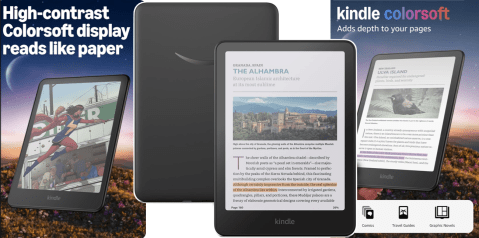 A black tablet with a screen on it