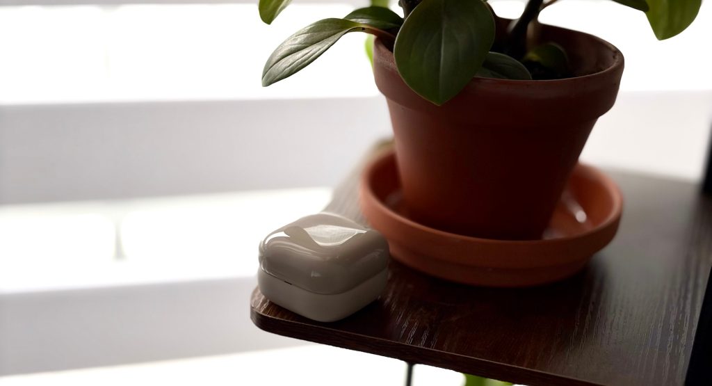 A white box on a table