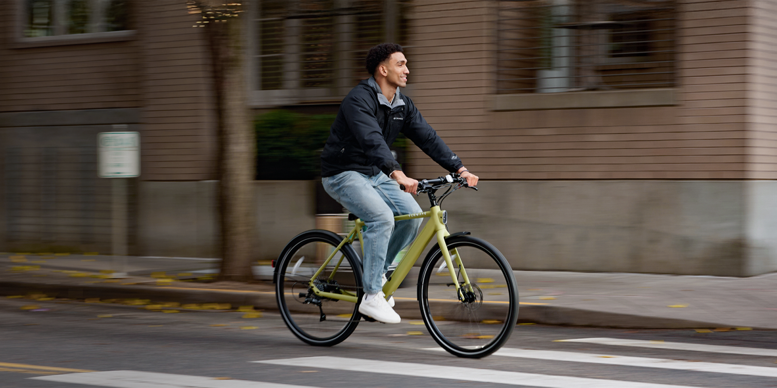 A man riding a bicycle