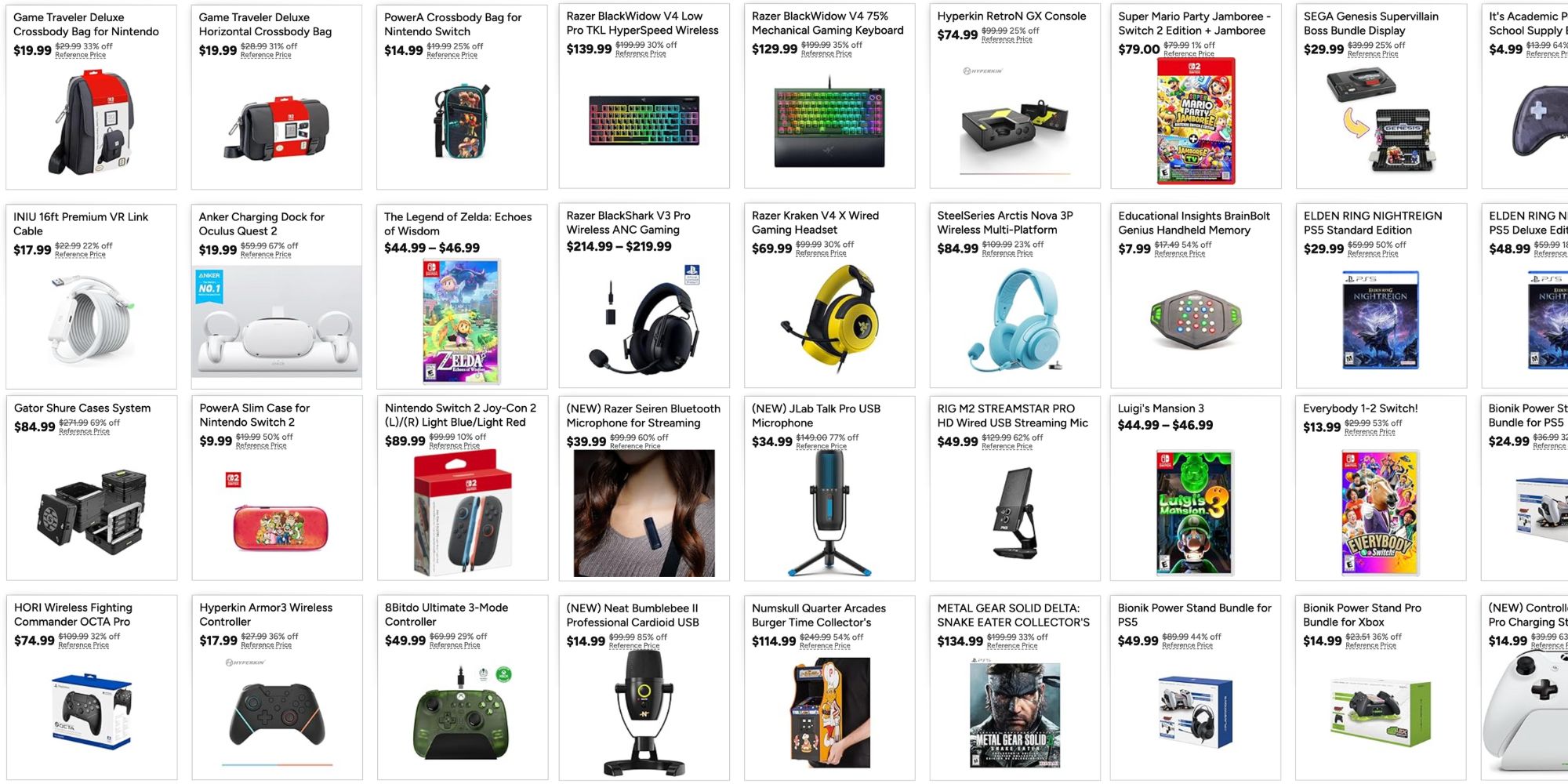 Image showing listings from Woot's video game sale.