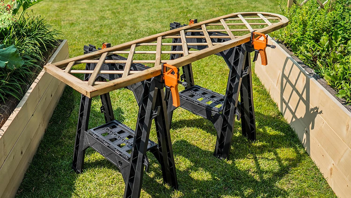 A wood plank on a stand