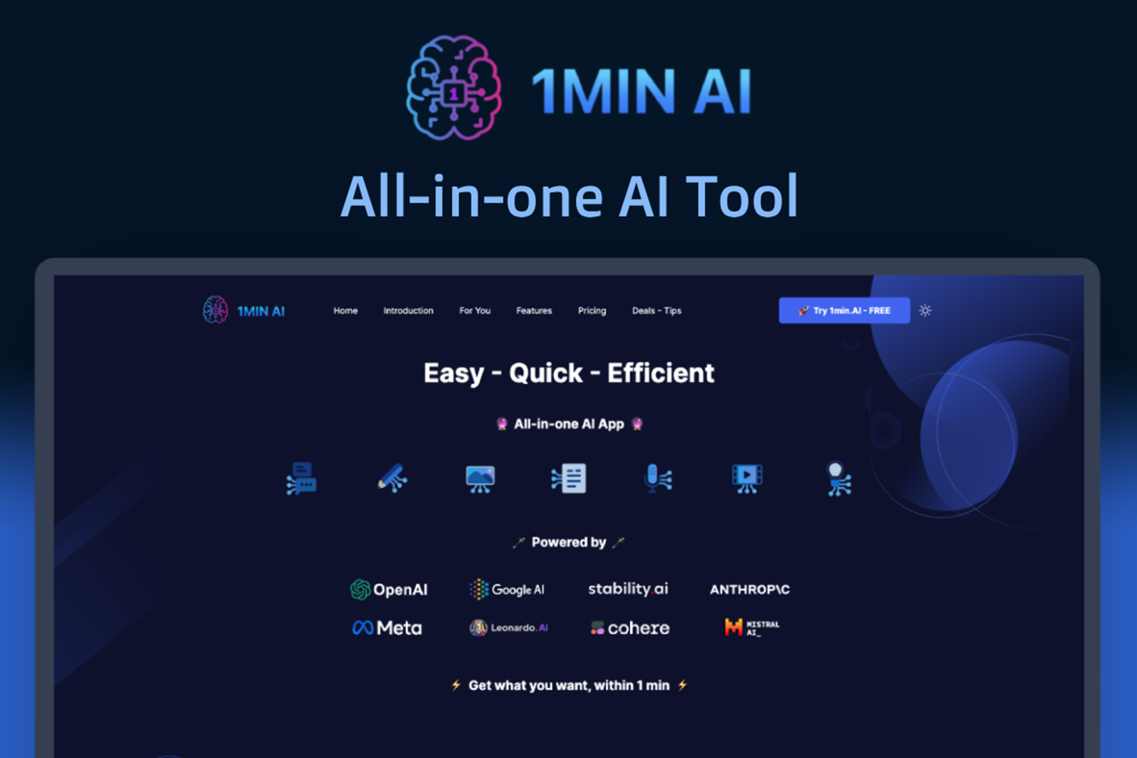 1min.AI Advanced Business Plan Lifetime Subscription