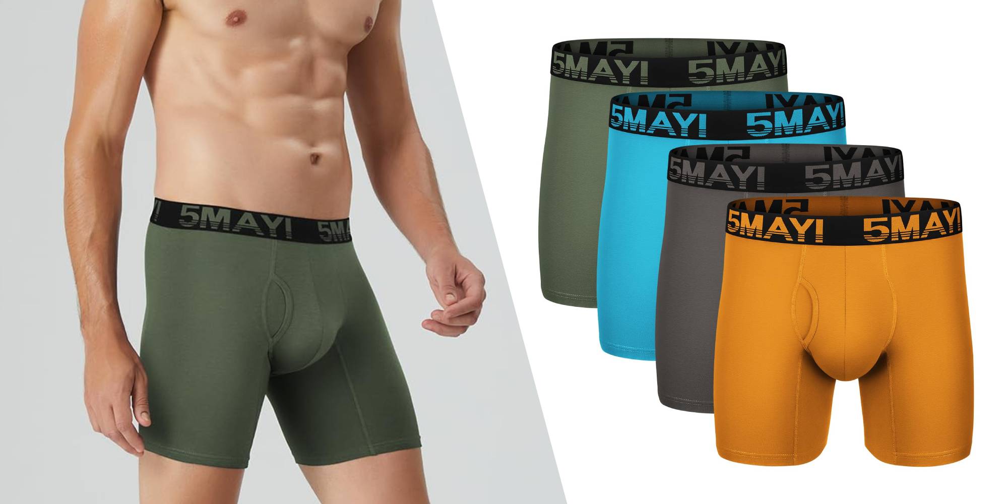 A man wearing a pair of boxer briefs