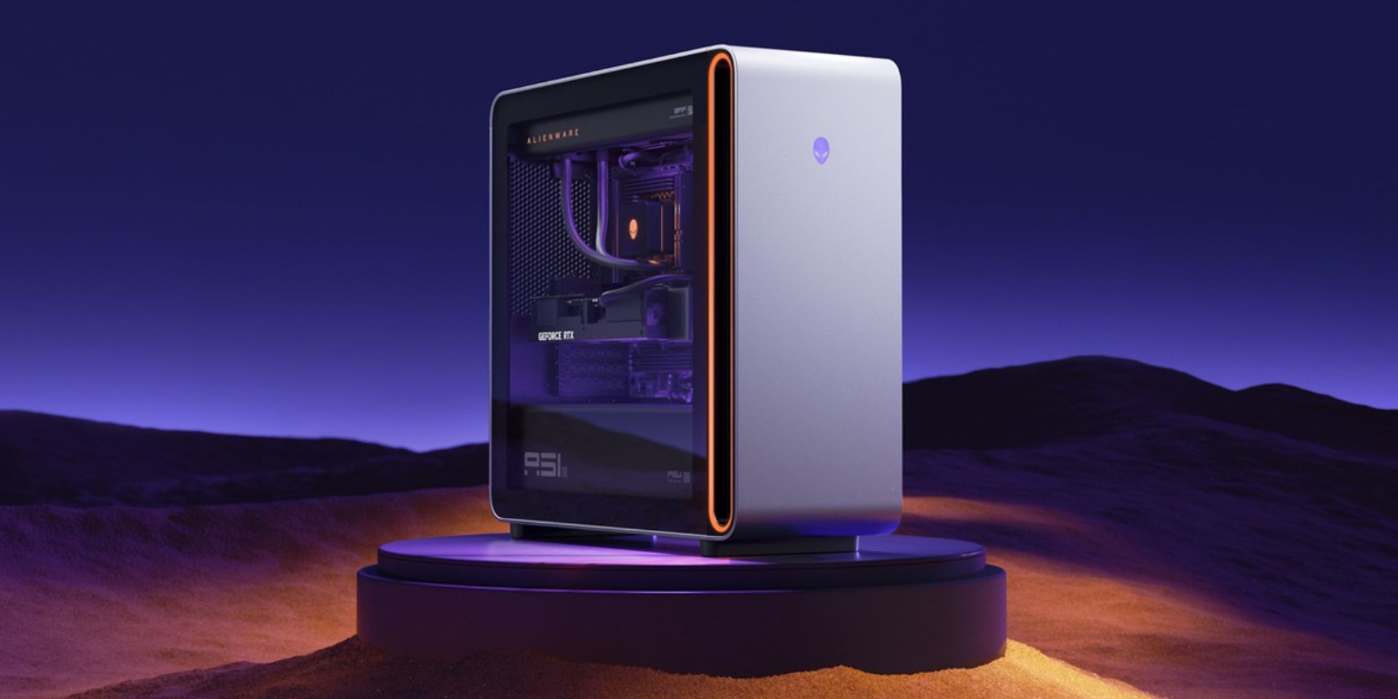 A computer tower on a stand