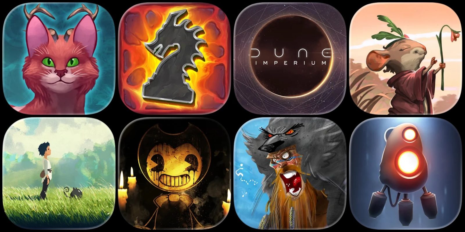 A collage of icons with cartoon characters