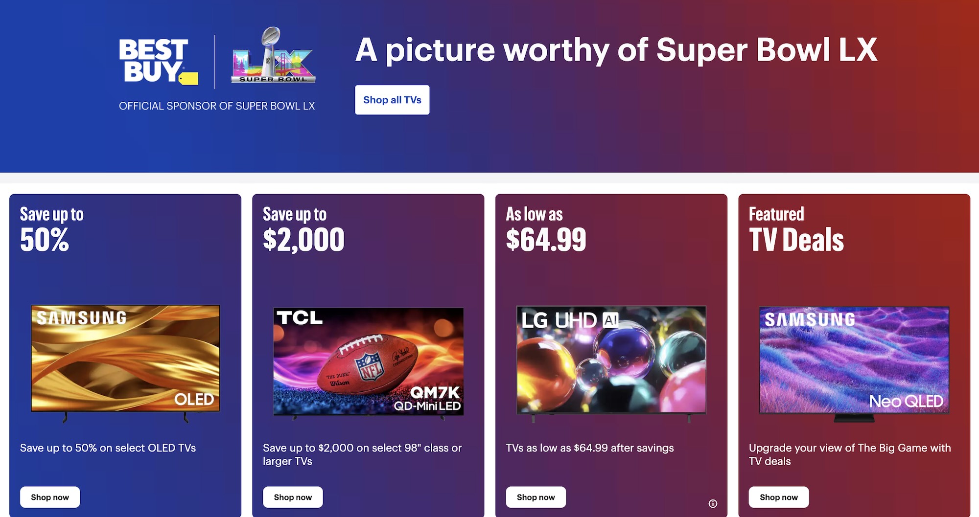 Best Buy Super Bowl TV sale