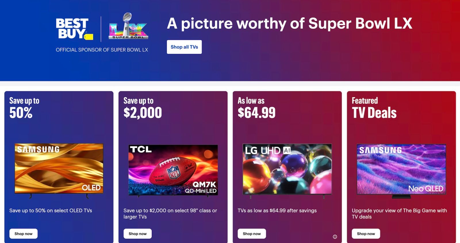 Best Buy Super Bowl TV sale