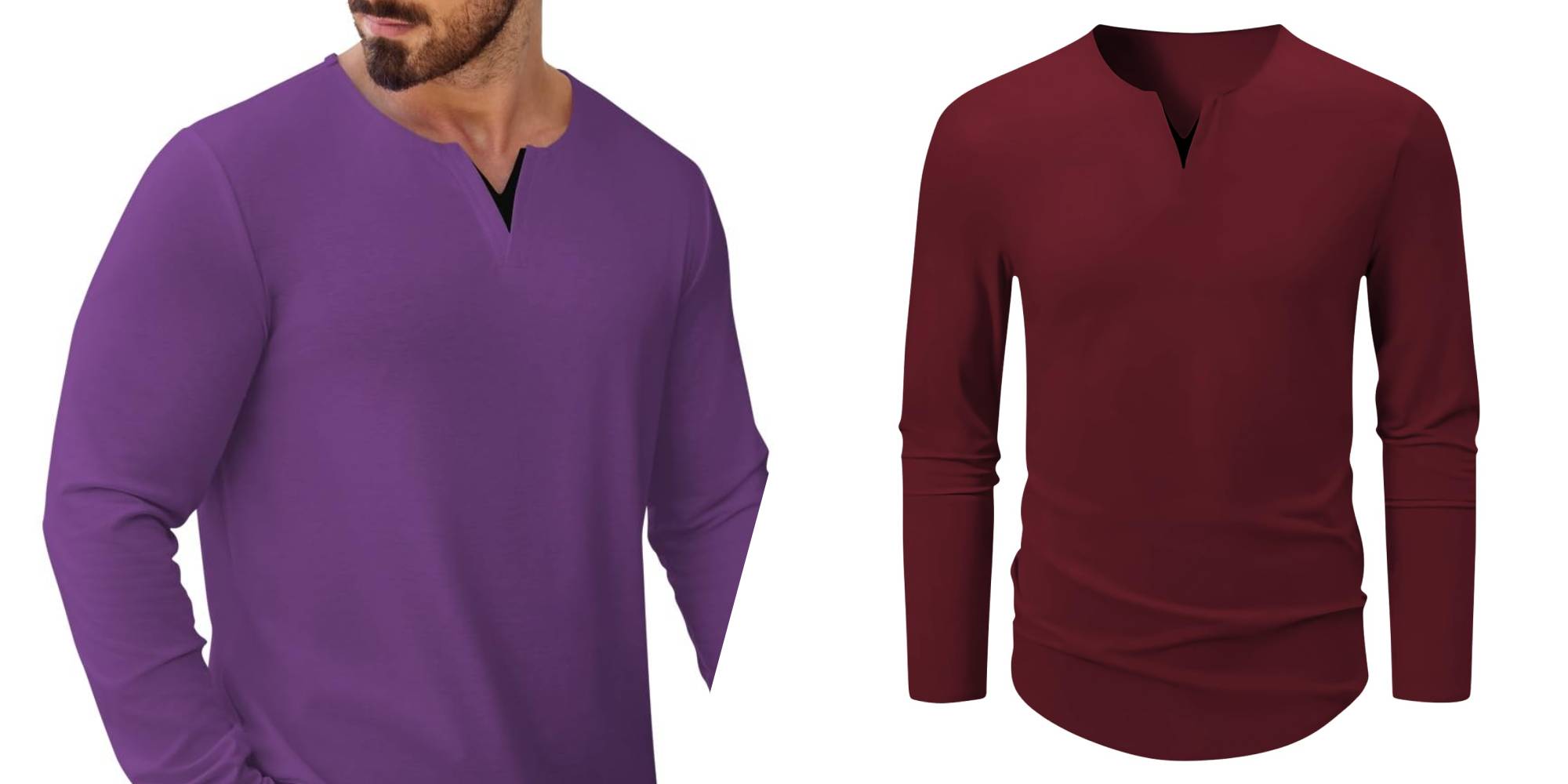 A man wearing a purple shirt