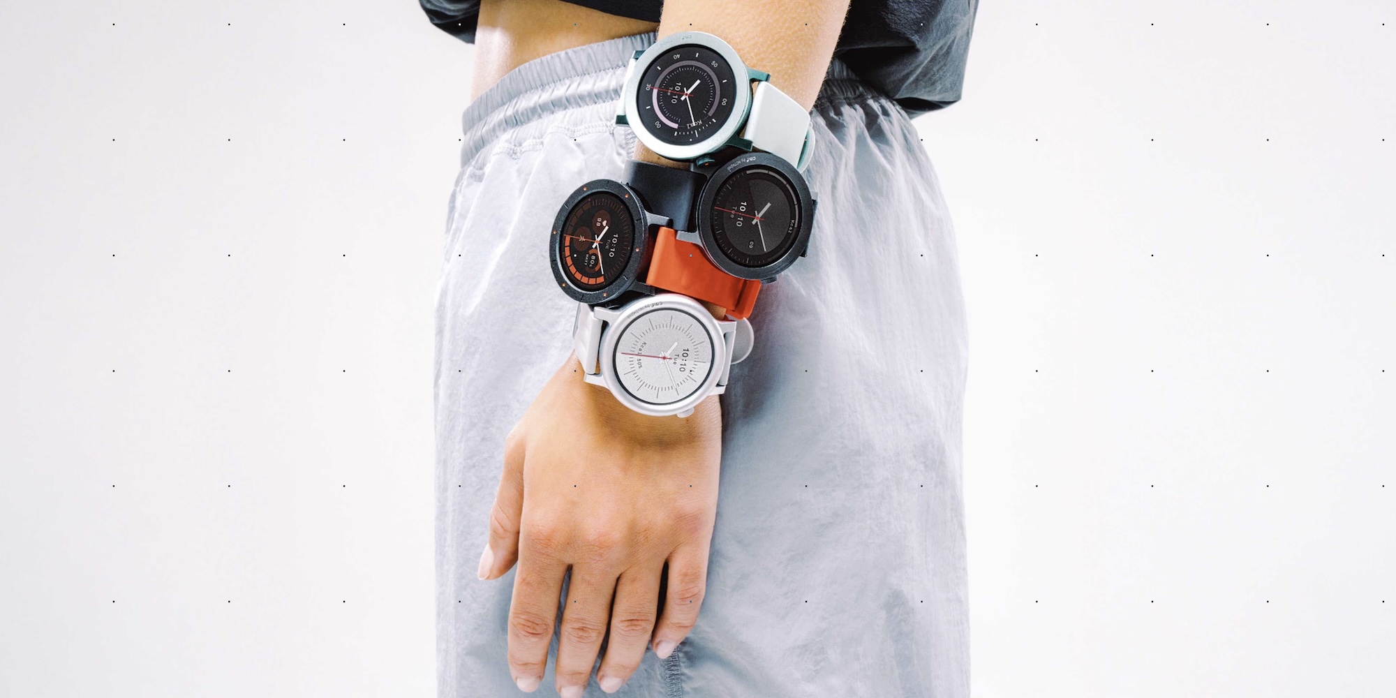 A person wearing a wrist watch