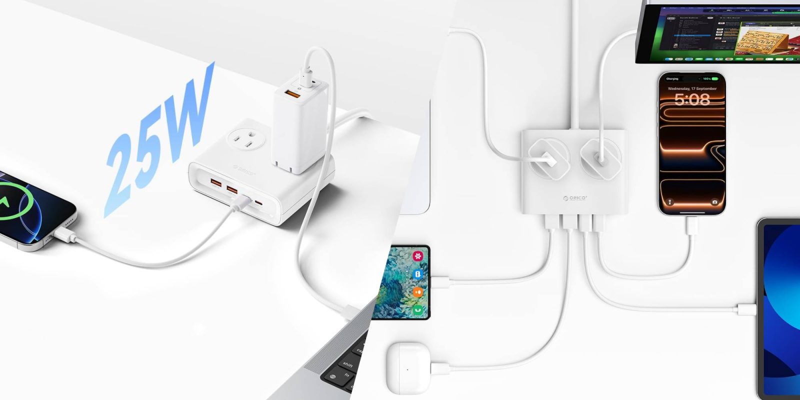 A white device with a phone and a power outlet