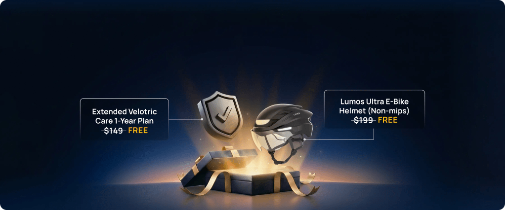 A box with a helmet and a ribbon